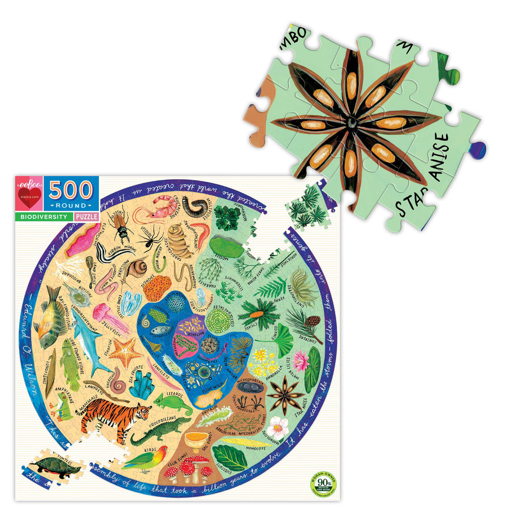 Puzzle redondo 500 piezas biodiversidad
