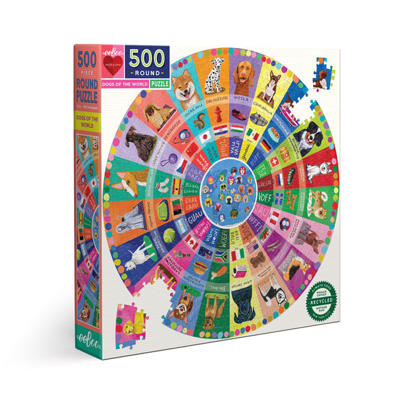 Puzzle redondo 500 piezas Perros del Mundo