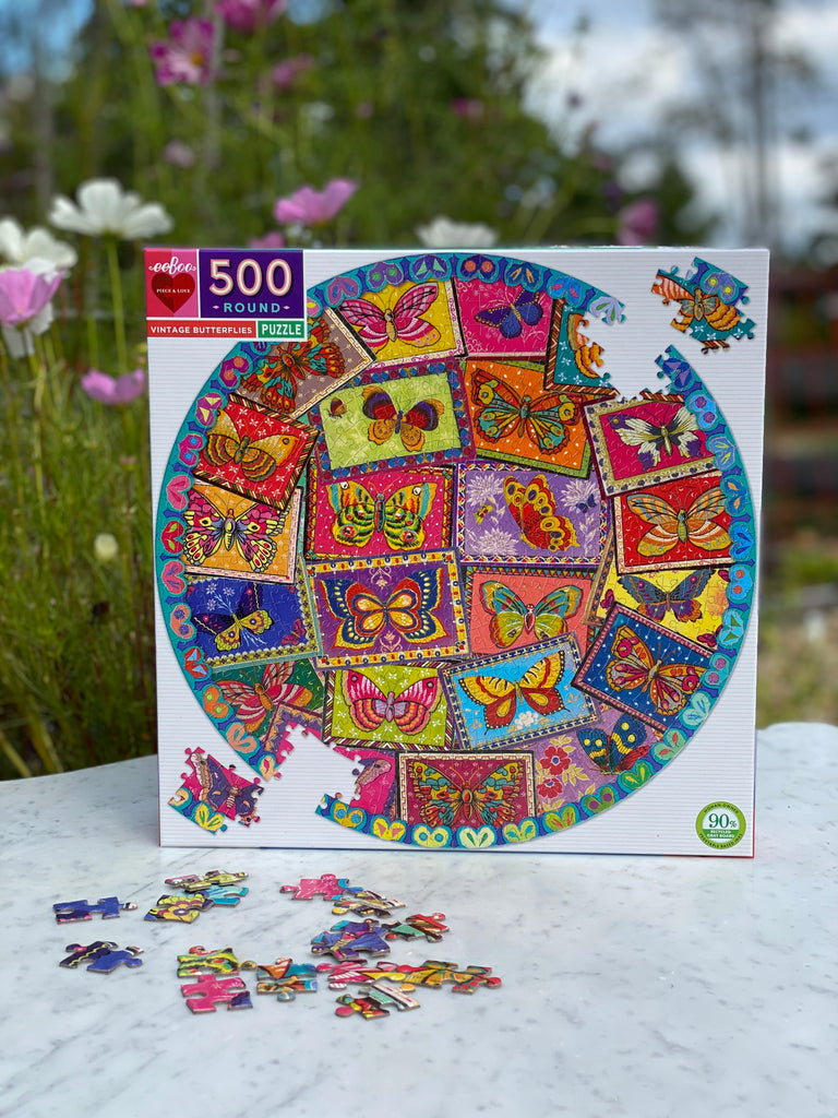 Puzzle redondo 500 piezas Mariposas