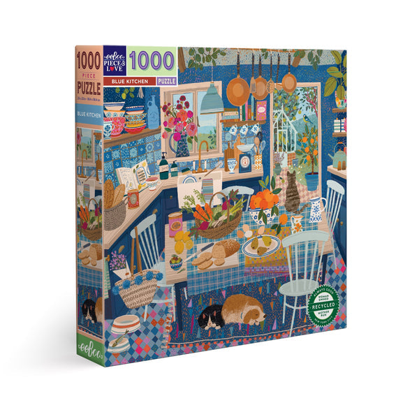 Puzzle 1000 piezas: Cocina Azul