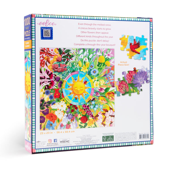Puzzle 1000 piezas: Calendario de Flores