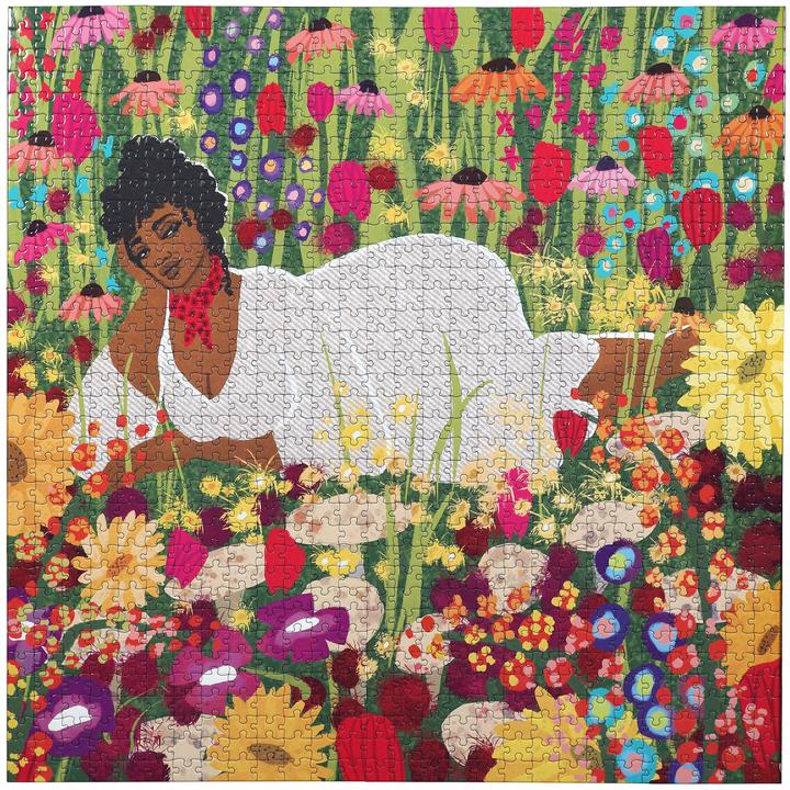 Puzzle 1000 piezas: Mujer con Flores