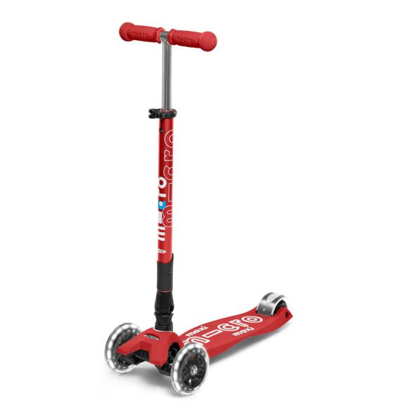 Scooter Micro Maxi Deluxe Plegable LED Rojo