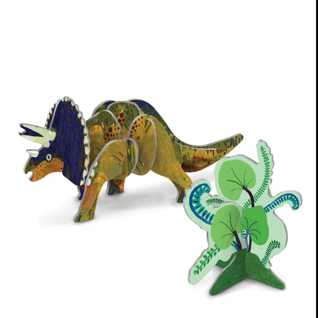 Dinosaurios 3D brilla en la oscuridad: Triceratops