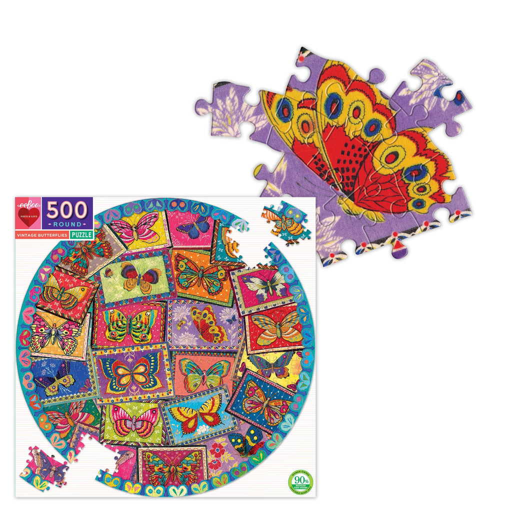 Puzzle redondo 500 piezas Mariposas